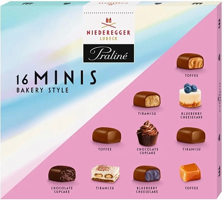 Конфеты NIEDEREGGER Марципановые 16 minis Bakery Style 120г 