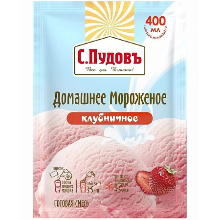 Смесь С.Пудовъ Мороженое домашнее клубничное 70г 