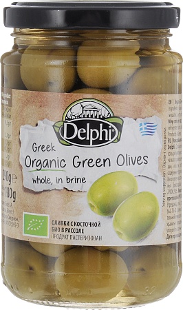 Оливки DELPHI с косточкой в рассоле БИО 290г 