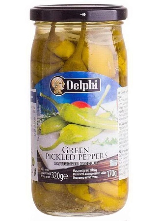 Перец DELPHI зеленый маринованный 320г 