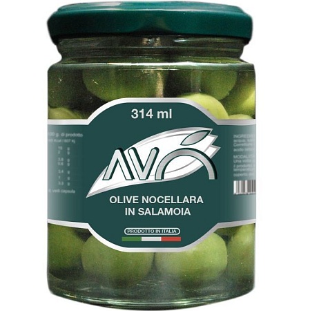 Оливки AVO Сицилийские Ночелара в рассоле 290г 