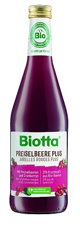 Нектар BIOTTA BIO из дикорастущей брусники и клюквы 500мл 