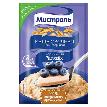Каша МИСТРАЛЬ овсяная &quot;Черничный чизкейк&quot; 40г 