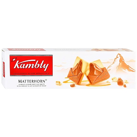 Печенье KAMBLY Matterhorn с шоколадно-сливочной начинкой и нугой в шоколаде 100г 