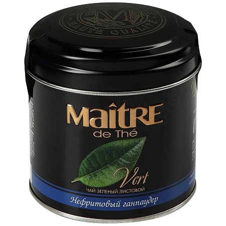 Чай MAITRE DE THE Зеленый НЕФРИТОВЫЙ ГАНПАУДЕР 100г 