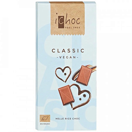 Шоколад iChoc Organic веганский на рисовом молоке 37% какао 80г 