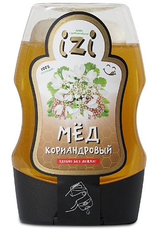 Мёд IZI Кориандровый с удобным силиконовым дозатором 280г 