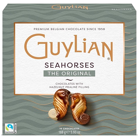 Конфеты GUYLIAN THE ORIGINAL Seahorses Морские коньки из молочного шоколада с начинкой пралине 168г 