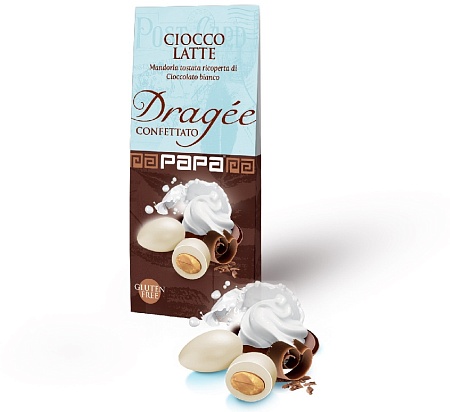 Драже PAPA Confetti CIOCCOLATTE Миндаль обжаренный в белом шоколаде в сахарной глазури 100г 