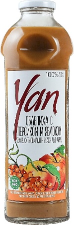 Сок YAN Облепихи с добавлением сока персика и сока яблока прямого холодного отжима 930мл 