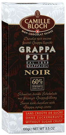 Шоколад CAMILE BLOH Grappa Poli Горький с граппой 100г 