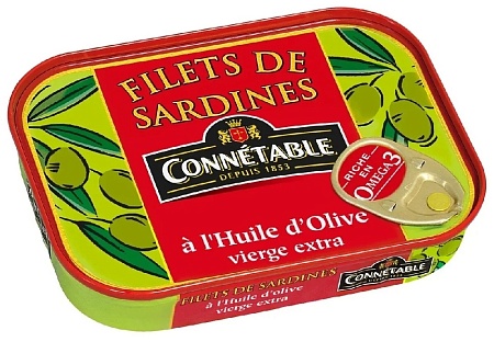 Сардины CONNETABLE Филе в оливковом масле первого отжима экстра 100г 