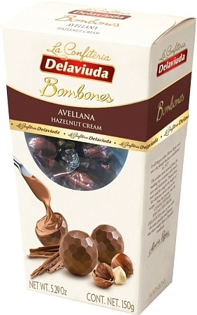 Конфеты DELAVIUDA из молочного шоколада с фундуком 150г 