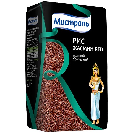 Рис МИСТРАЛЬ Жасмин RED красный 500г 