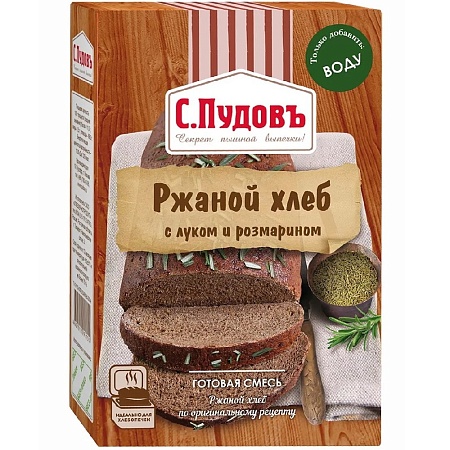 Смесь С.Пудовъ Ржаной хлеб с луком и розмарином 500г 