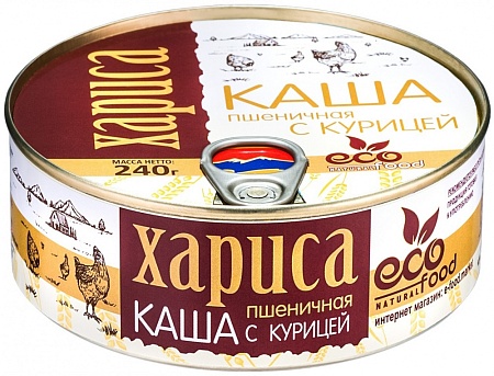 Каша ECOFOOD Хариса пшеничная с курицей 240г 
