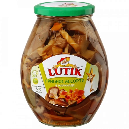 Ассорти LUTIK Грибное в маринаде 580мл 