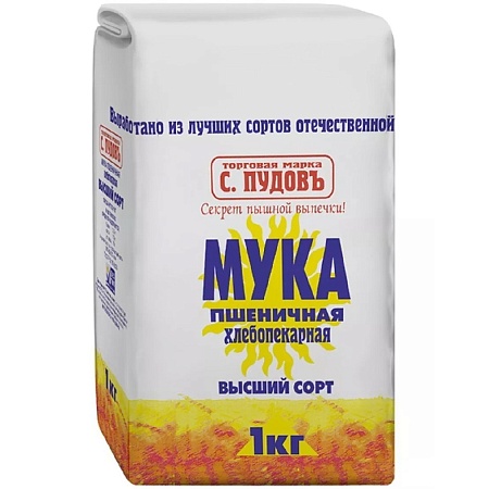 Мука С.Пудовъ Пшеничная хлебопекарная в/с 1кг 