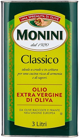 Масло MONINI оливковое Classico Extra Virgin 3л 