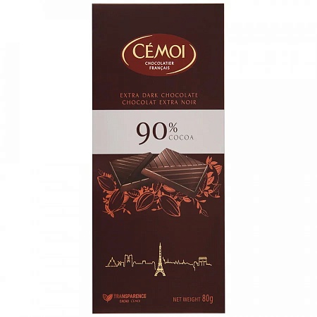 Шоколад CEMOI Горький 90% какао 80г 