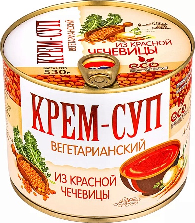 Крем-суп ECOFOOD вегетарианский из красной чечевицы 530г 