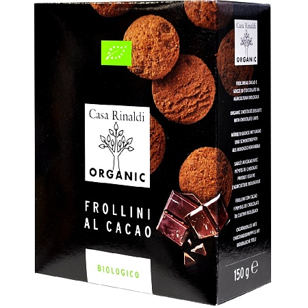 Печенье CASA RINALDI Фролини Organic с какао и кусочками шоколада 150г 