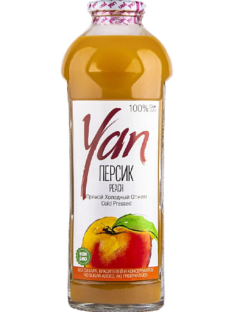 Сок YAN Персиково-яблочный прямого холодного отжима 930мл 