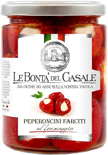 Перчики LE BONTA DEL CASALE пикантные с начинкой из мягкого сыра 280г Перчики LE BONTA DEL CASALE пикантные с начинкой из мягкого сыра 280г