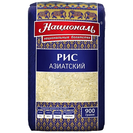 Рис НАЦИОНАЛЬ Азиатский 900г*12 