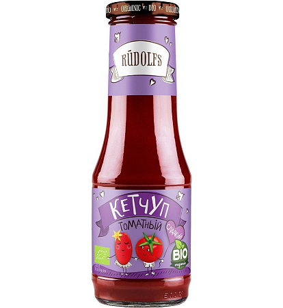 Кетчуп RUDOLFS Organic томатный сладкий 320г 