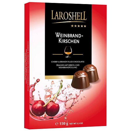 Конфеты LAROSHELL с начинкой бренди и вишня Weinbrand-Kirschen 150г 