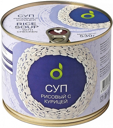 Суп ECOFOOD Рисовый с курицей 530г 