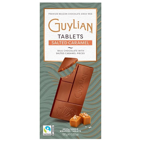 Шоколад GUYLIAN SALTED CARAMEL молочный с соленой карамелью 100г 