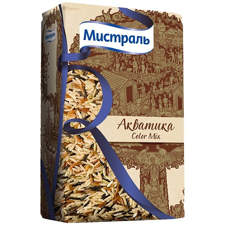 Рис МИСТРАЛЬ Акватика COLOR MIX смесь красного, коричневого и дикого 500г 