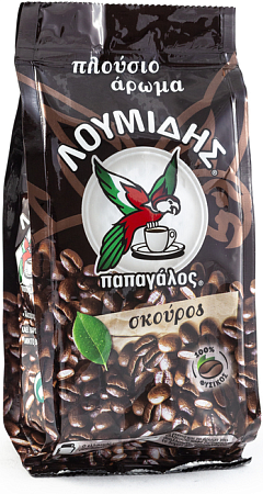 Кофе LOUMIDIS PAPAGALOS натуральный молотый темной обжарки &quot;Скурос&quot; 96г 