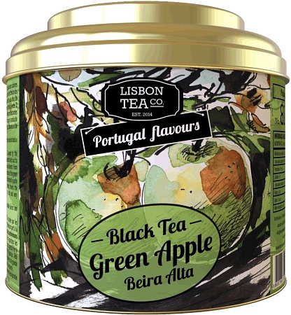 Чай LISBON TEA Черный зеленое яблоко из Бейра Альта 75г 