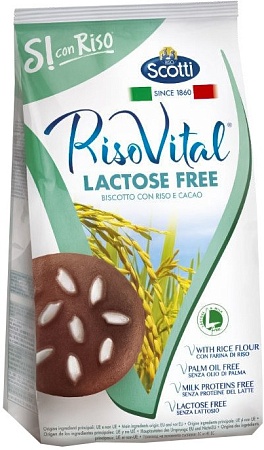 Печенье RISO SCOTTI с рисом и какао безлактозное 350г 