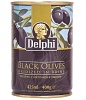 Маслины DELPHI с косточкой в рассоле Superior 261-290 400г 