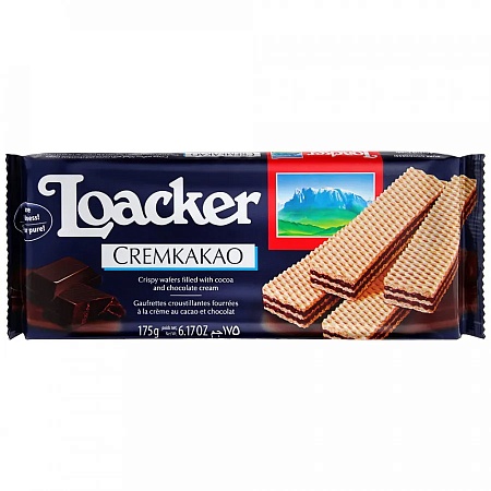 Вафли LOACKER Classic Хрустящие с шоколадной начинкой крем-какао 175г 